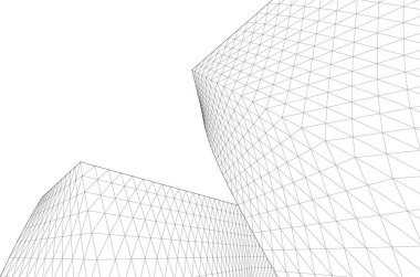 soyut modüler mimari 3d illüstrasyon