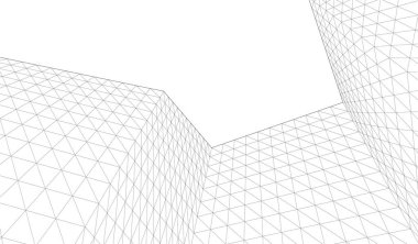 soyut modüler mimari 3d illüstrasyon