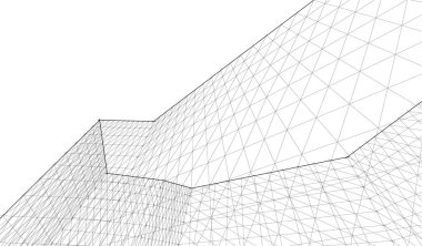 soyut modüler mimari 3d illüstrasyon