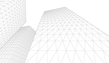 soyut modüler mimari 3d illüstrasyon