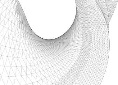 soyut geometri dalgalı yüzey 3 boyutlu illüstrasyon