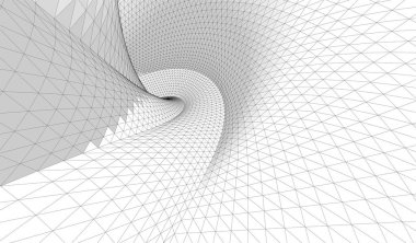 soyut geometri dalgalı yüzey 3 boyutlu illüstrasyon