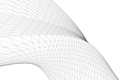 soyut geometri dalgalı yüzey 3 boyutlu illüstrasyon