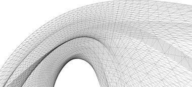 soyut geometri dalgalı yüzey 3 boyutlu illüstrasyon