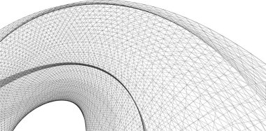 soyut geometri dalgalı yüzey 3 boyutlu illüstrasyon