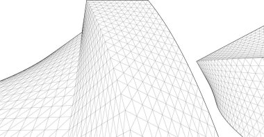 soyut modüler mimari 3d illüstrasyon