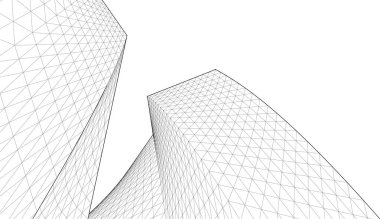 soyut modüler mimari 3d illüstrasyon