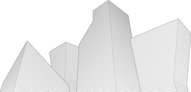 soyut modüler mimari 3d illüstrasyon