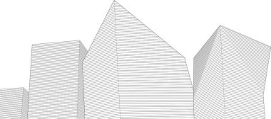 soyut modüler mimari 3d illüstrasyon