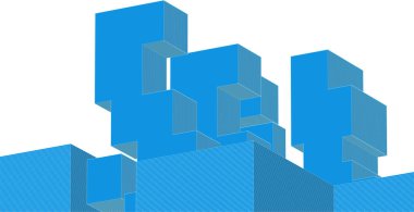 soyut modüler mimari 3d illüstrasyon