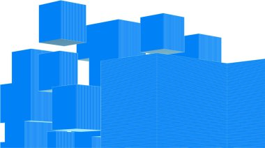 soyut modüler mimari 3d illüstrasyon