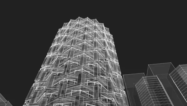 現代都市建築 3Dイラスト — ストック写真