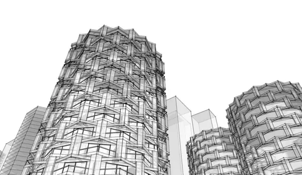 Modern Stadsarkitektur Illustration — Stockfoto