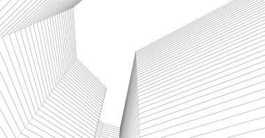 Modern mimari modüler cephesi 3d illüstrasyon