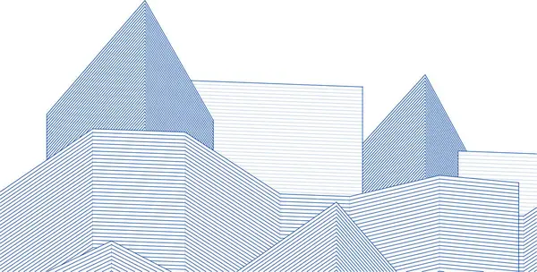 modern architecture modular facade 3d illustration