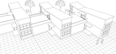 Belediyenin çizim konsepti 3D illüstrasyon