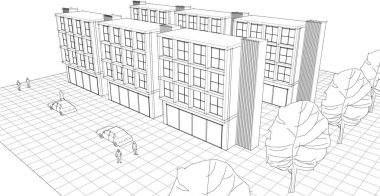 modern modüler evler 3d illüstrasyon