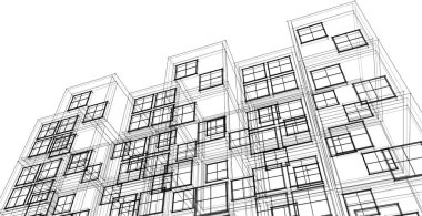 Modüler ev kavramı 3d vektör illüstrasyonu