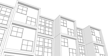 Modüler ev kavramı 3d vektör illüstrasyonu