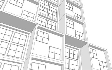 Modüler ev kavramı 3d vektör illüstrasyonu