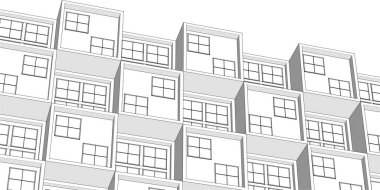 Modüler ev kavramı 3d vektör illüstrasyonu