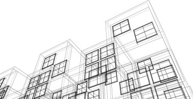 Modüler ev kavramı 3d vektör illüstrasyonu