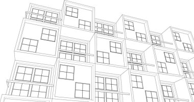 Modüler ev kavramı 3d vektör illüstrasyonu