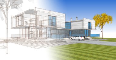 Belediyenin çizim konsepti 3D illüstrasyon