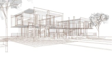 Belediyenin çizim konsepti 3D illüstrasyon