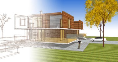 Belediyenin çizim konsepti 3D illüstrasyon