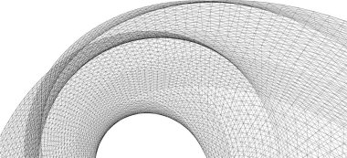 soyut geometri dalgalı yüzey 3 boyutlu illüstrasyon