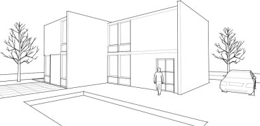 Belediyenin çizim konsepti 3D illüstrasyon