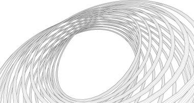 soyut geometri çemberleri arkaplan 3d illüstrasyon