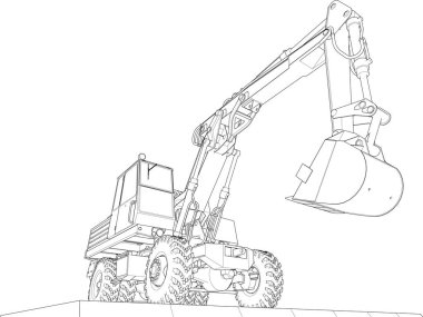 Beyaz arkaplanı olan kazıcı