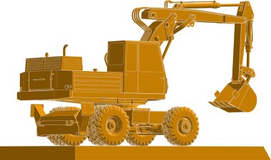 Beyaz arkaplanı olan kazıcı