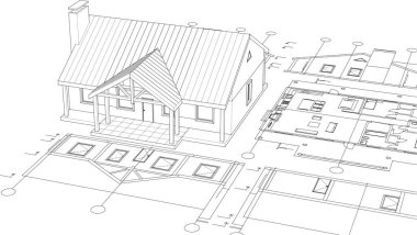 Geleneksel konut planı 3D ev