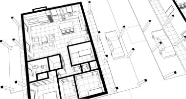 Geleneksel konut planı 3D ev