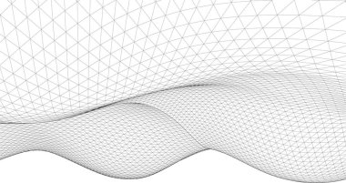 soyut geometri dalgalı yüzey 3 boyutlu illüstrasyon
