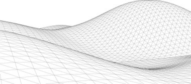 soyut geometri dalgalı yüzey 3 boyutlu illüstrasyon