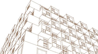 Soyut şehir manzarası 3D illüstrasyon