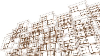 Soyut şehir manzarası 3D illüstrasyon