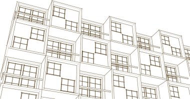 Soyut şehir manzarası 3D illüstrasyon