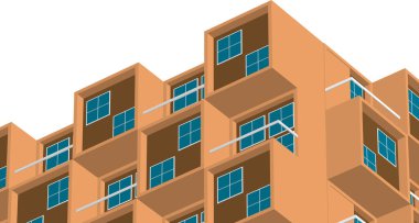 Soyut şehir manzarası 3D illüstrasyon