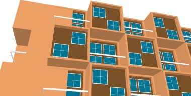 Soyut şehir manzarası 3D illüstrasyon