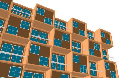 Soyut şehir manzarası 3D illüstrasyon