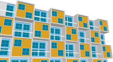 Soyut şehir manzarası 3D illüstrasyon