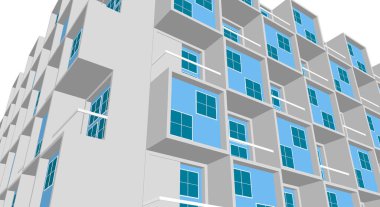 Soyut şehir manzarası 3D illüstrasyon