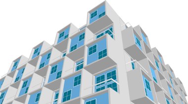 Soyut şehir manzarası 3D illüstrasyon