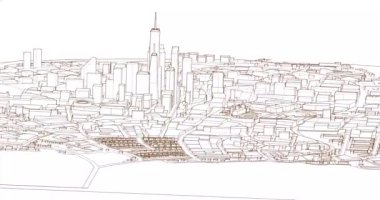 şehir modern mimarisi 3D görüntüleme