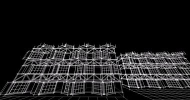 soyut modern mimari şehir 3D görüntüleme